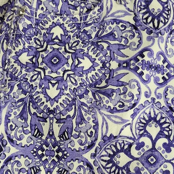 White House Black Market Purple Paisley-Print Ankle Pants - Picture 5 of 5